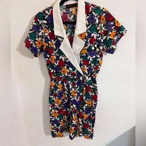 Vintage 1980s Floral Romper